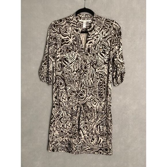 Diane Von Fursternberg Women's Size 2 Drawstring Pop-Over Dress Brown - Picture 1 of 7